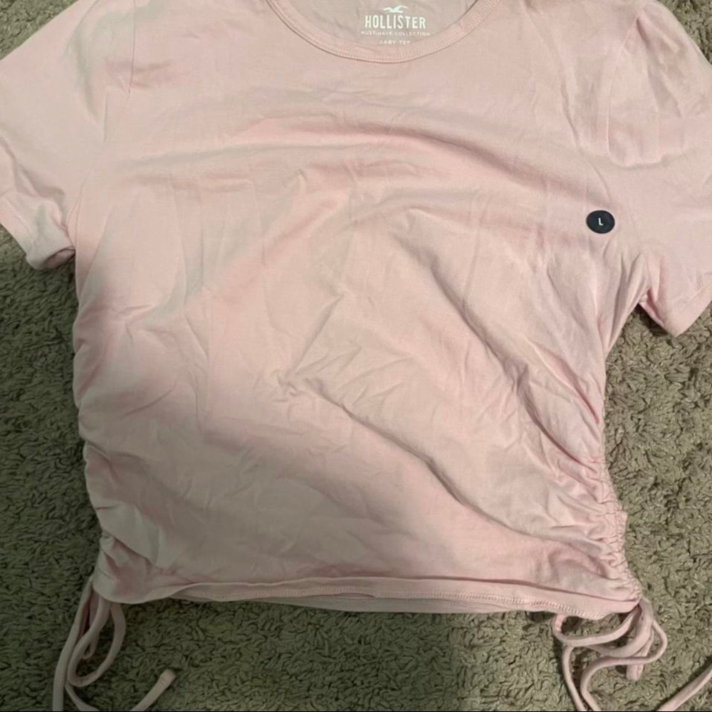 hollister pink baby tee